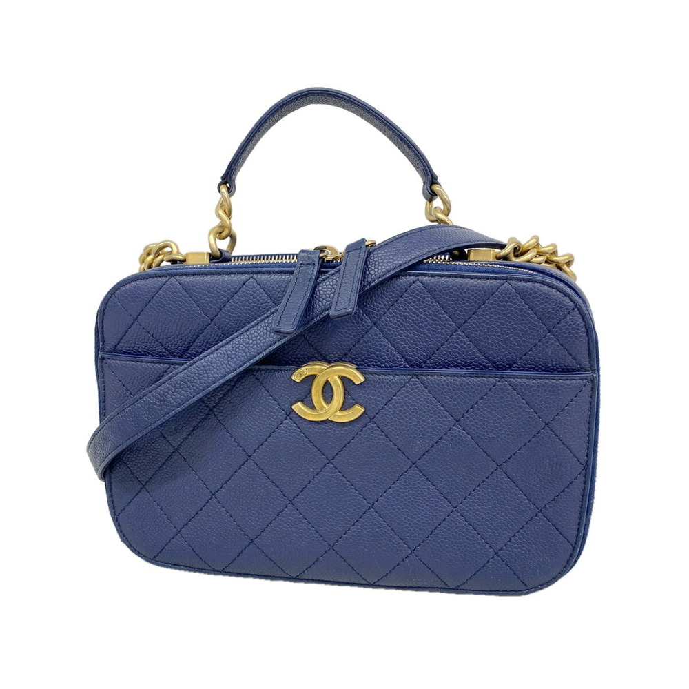 Chanel handbag/vanity bag, Matelassé chain shoulder caviar leather, navy, 2-w...